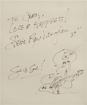 Stevie Ray Vaughan Signed & Inscribed “Soul to Soul” Self-Portrait (JSA)